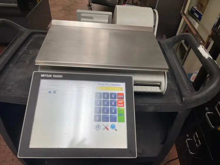 Used Toledo Used Toledo UCCW Smart Touch Counter Deli Produce Digital Scale with Printer 30lb Food Scales Illinois US | Falcon Restaurant Supply #1376079