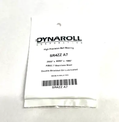NEW DYNAROLL MINIATURE PRECISION BALL BEARING, DOUBLE SHIELDED, OIL LUB.