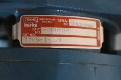 CIRCULATION BURKS G5 PUMP 33G5-1-1/4  230-440V 1/3 HP  3 PHASE - STOCK M-25CC