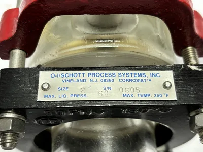 USED O-I/SCHOTT DURAN – A REPUTABLE MANUFACTURER KNOWN FOR QUALITY VALVES. 6076-11 – SPECIFIC MODEL DESIGNATION FOR EASY IDENTIFICATION.