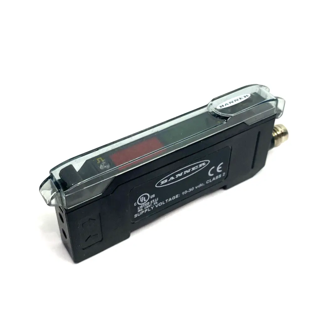 USED BANNER ENGINEERING EXPERT DUAL DISPLAY FIBER AMPLIFIER 4-PIN M8 INTEGRAL 19359