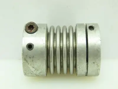 Gerwah DKN 45 S Miniature Metal Bellow Coupling w/Clamping Hub 1/2"x3/8"Bore Dia