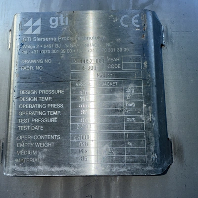 4,000L S/S Enclosed Mixing Tank 1.1 kw