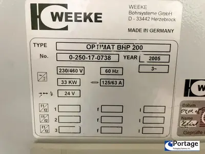 Used 2005 WEEKE OPTIMAT BHP 200 CNC Routers Ohio US | Portage Packaging Systems, Inc. #1443843