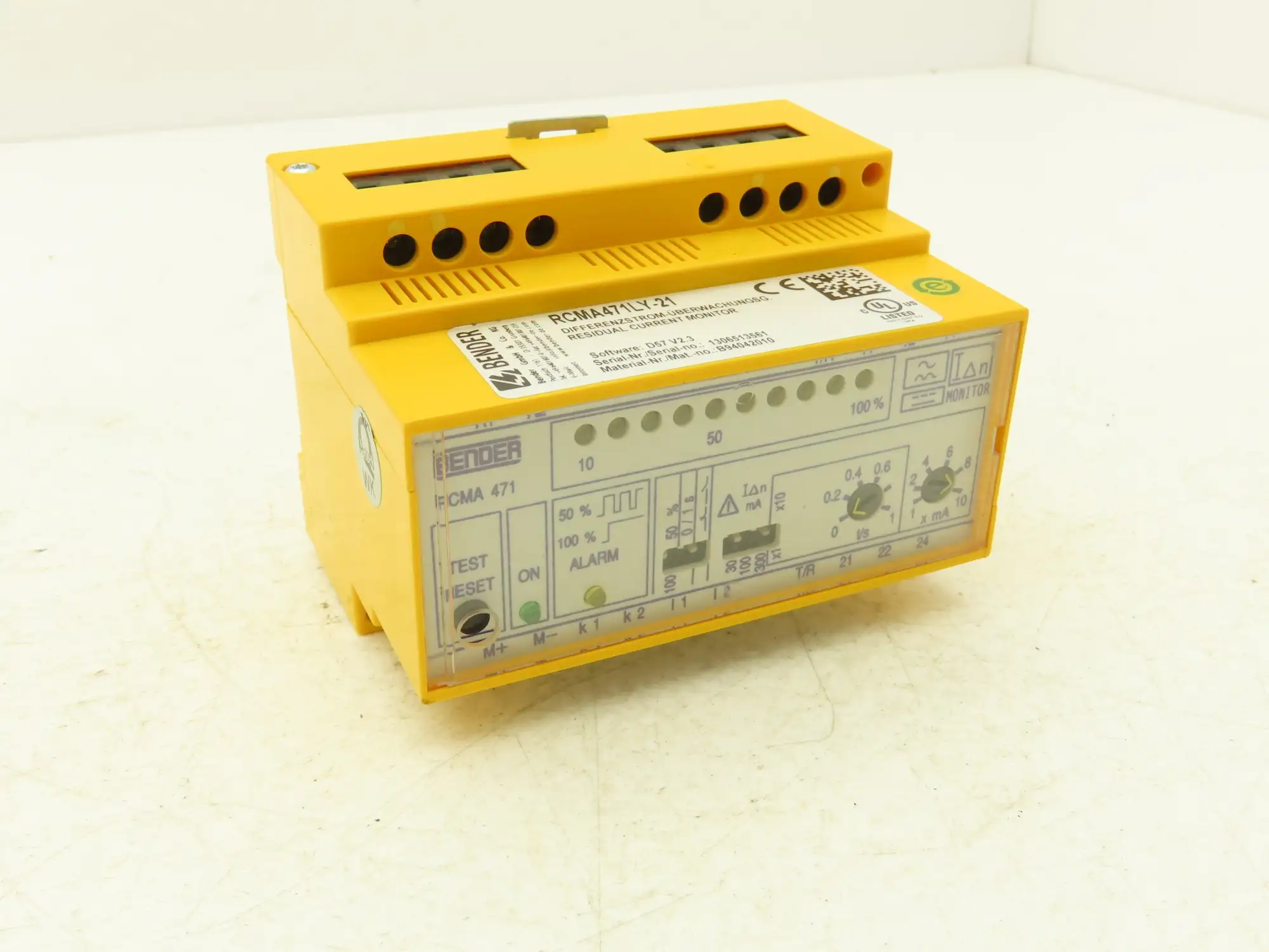 Bender RCMA471LY-21 Current Monitor Safety Relay Module RCMA 471