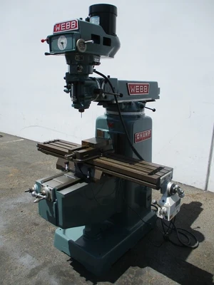 Webb Champ, Milling machine w/chrome ways, variable speed, 10" x50"table