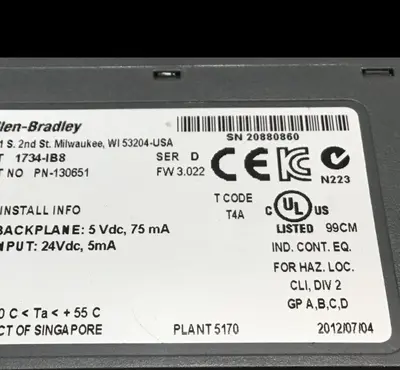 Used ALLEN BRADLEY 1734-IB8 SER D Circuit Boards Michigan US | Ideal Machinery #601968