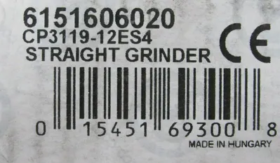 NEW CHICAGO PNEUMATIC CP3119-12ES4 STRAIGHT GRINDER 6151606020 CP311912ES4