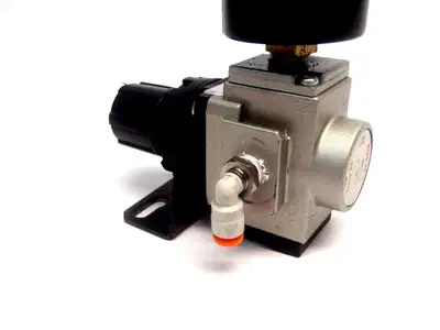 USED SMC PRESSURE REGULATOR W/ GAUGE & MOUNT