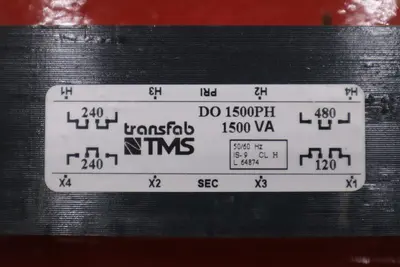 TRANSFAB TMS DO 1500PH/ DO1500PH CONTROL TRANSFORMER - STOCK SGF122