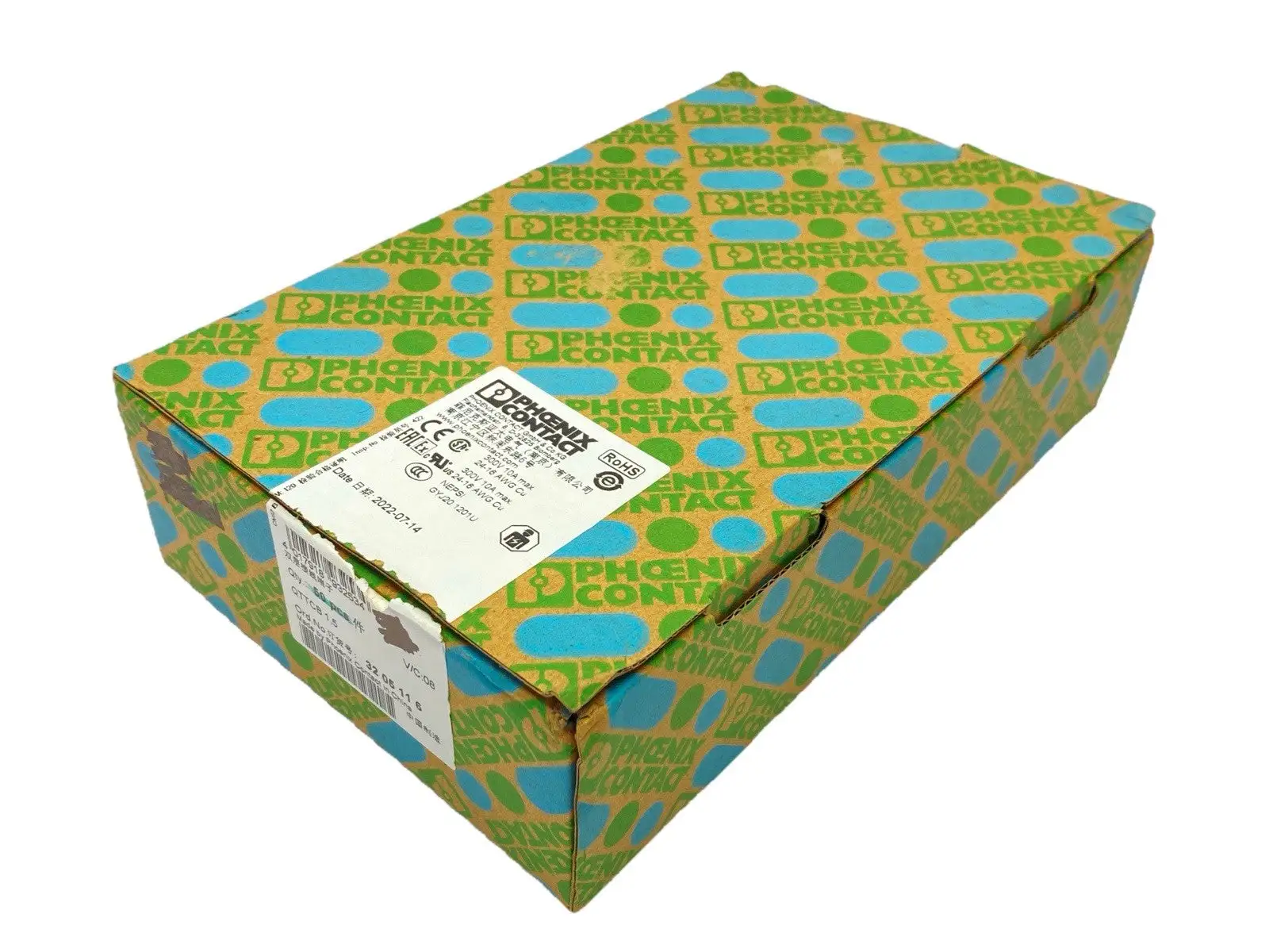 USED PHOENIX CONTACT DOUBLE-LEVEL TERMINAL BLOCK 3205116 BOX OF 50