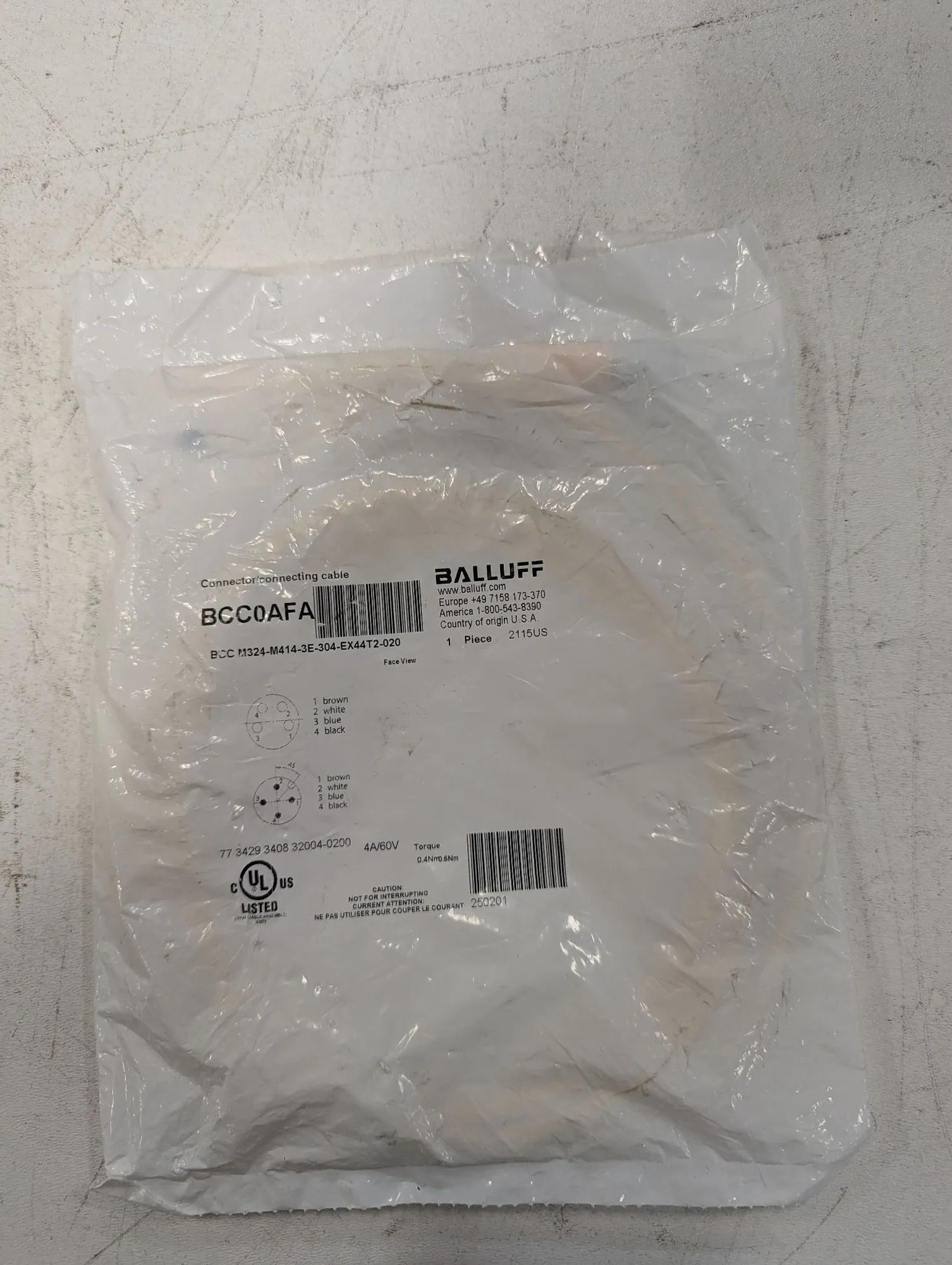 NEW BALLUFF BCC M324-M414-3E-304-EX44T2-020