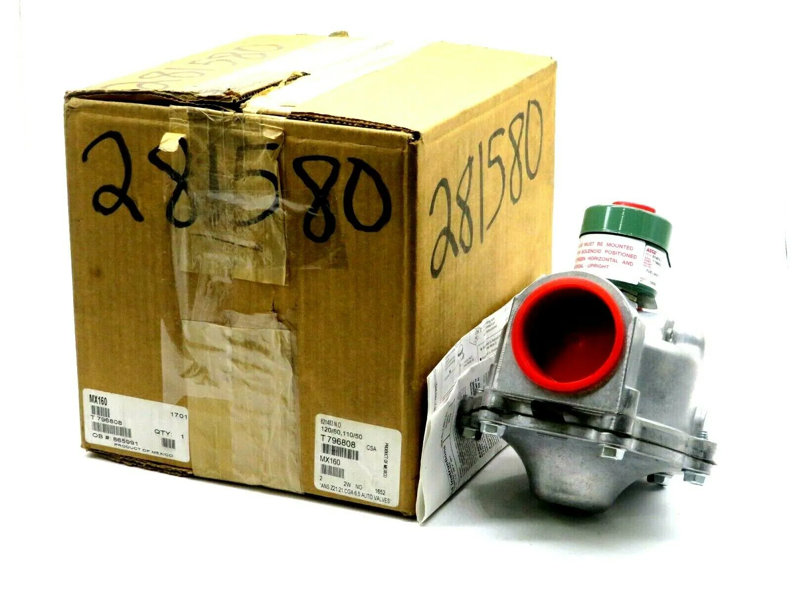 NEW ASCO 821483 N.O. GAS SHUT OFF VALVE 5PSI 316727
