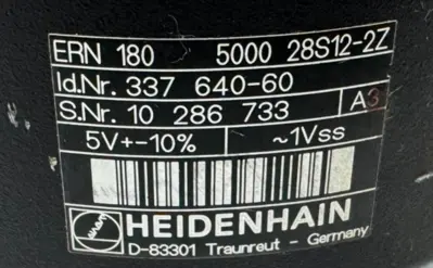 USED HEIDENHAIN ERN 180 5000 28S12-2Z ENCODER 337 640-60