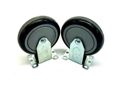 USED DURABLE SUPERIOR CASTERS SERIES 14 FLAT TREAD RIGID MOUNT CASTERS