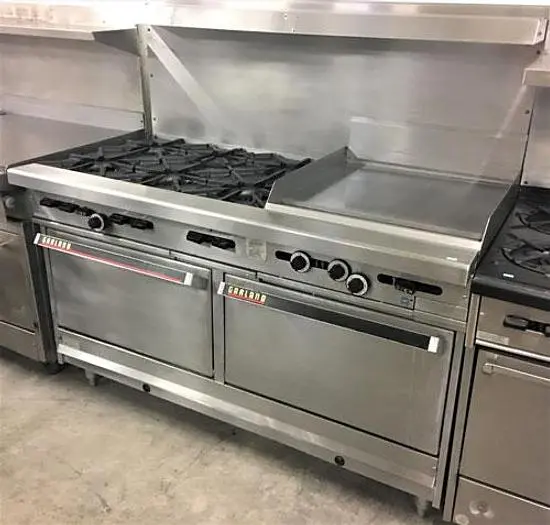 Garland combo ovens with 24" flat top grill and 6 burners