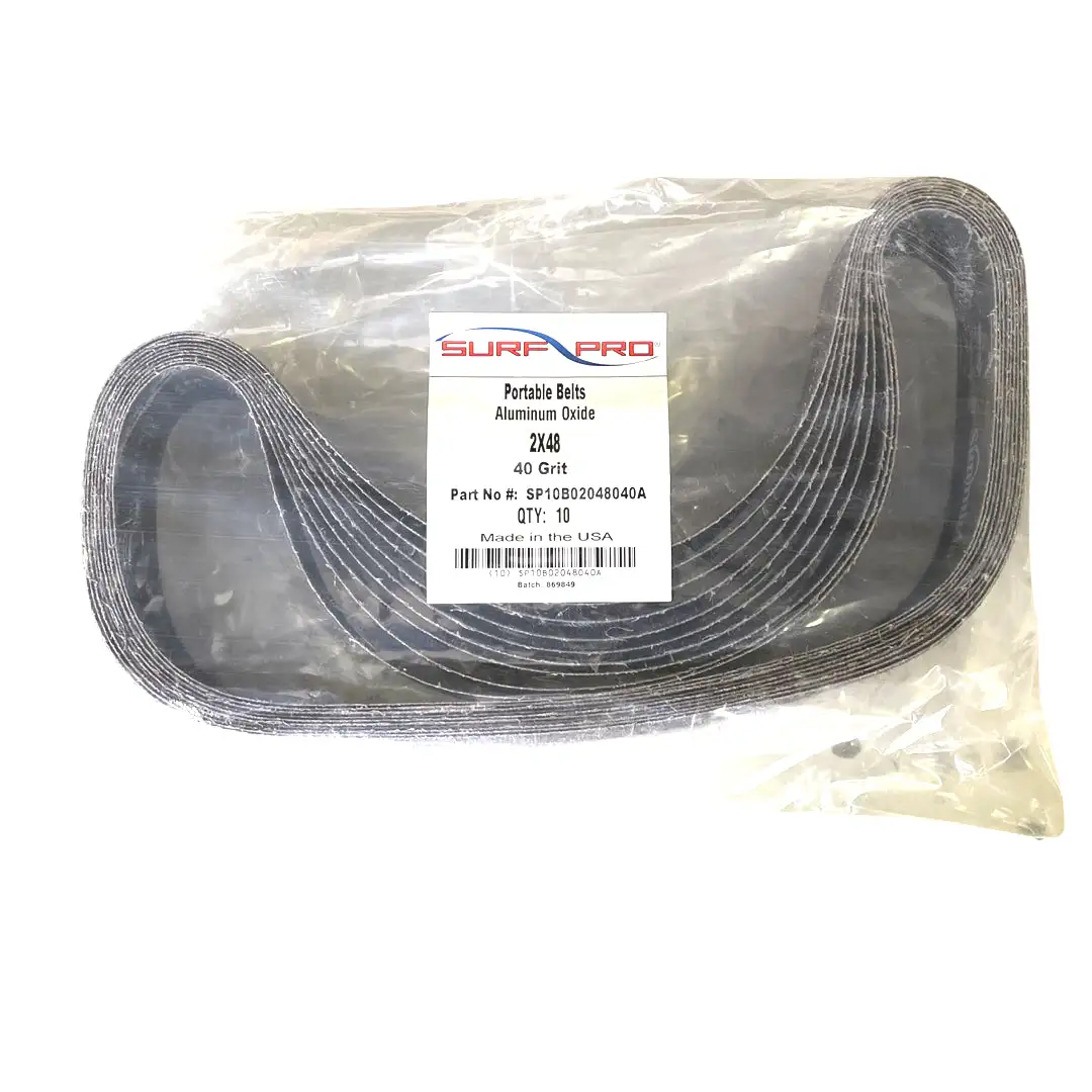 Surf-Pro 2" x 48" Resin Cloth Abrasive Belts Aluminum Oxide 40 Grit USA 10pk