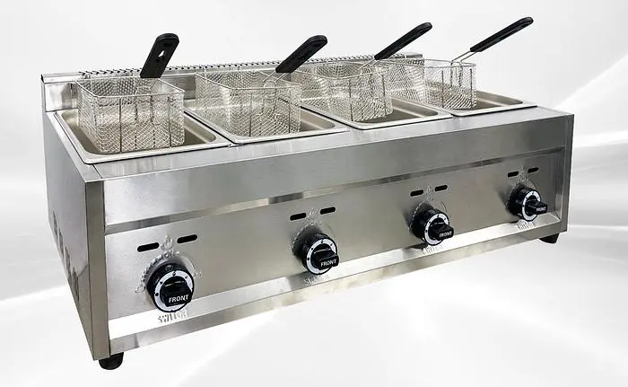 4 COMPARTMENT DEEP FRYER - PROPANE -OUTDOOR USE ONLY