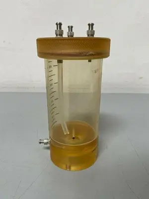USED ACRYLIC 400ML VM0107-317 VESSEL W/ MULTIPLE .25" FITTINGS