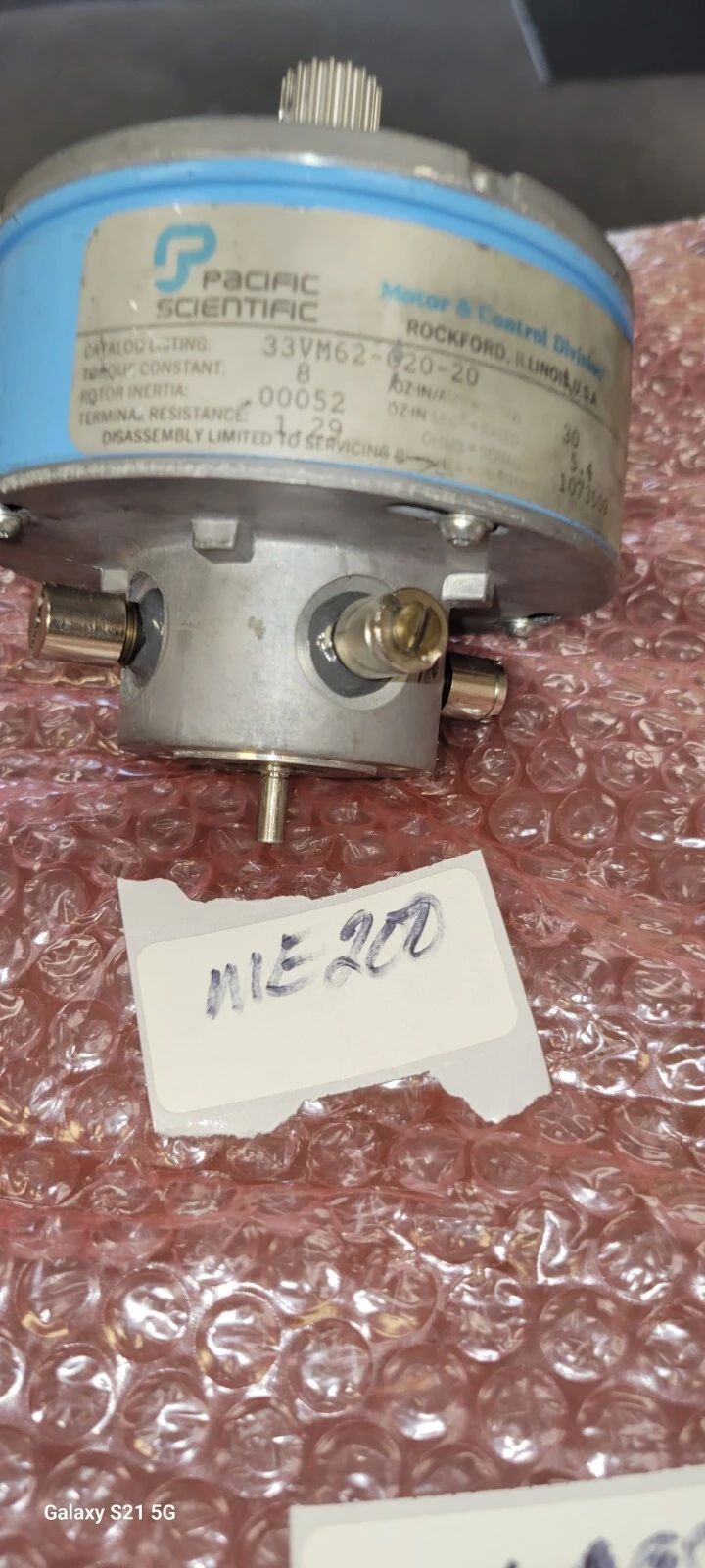 USED PACIFIC SCIENTIFIC SERVO MOTOR AND PULLY
