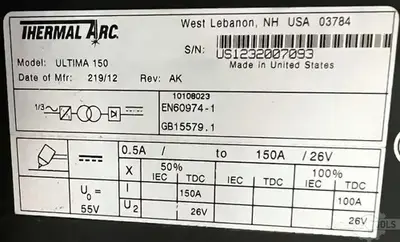 Used 2019 THERMAL ARC ULTIMA 150 Plasma Welders Illinois US | Perfection Global, LLC. #1271520