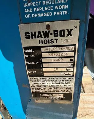 USED SHAW-BOX 3-110114-20B
