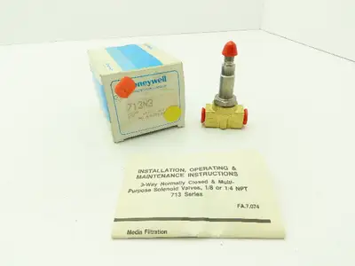 Honeywell Skinner 713N3 Solenoid Valve 3-Way NO 600 PSI 1/4" NPT Brass