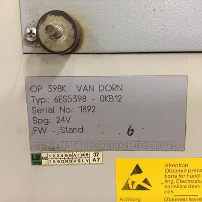 USED VAN DORN 6ES5398-0KB12