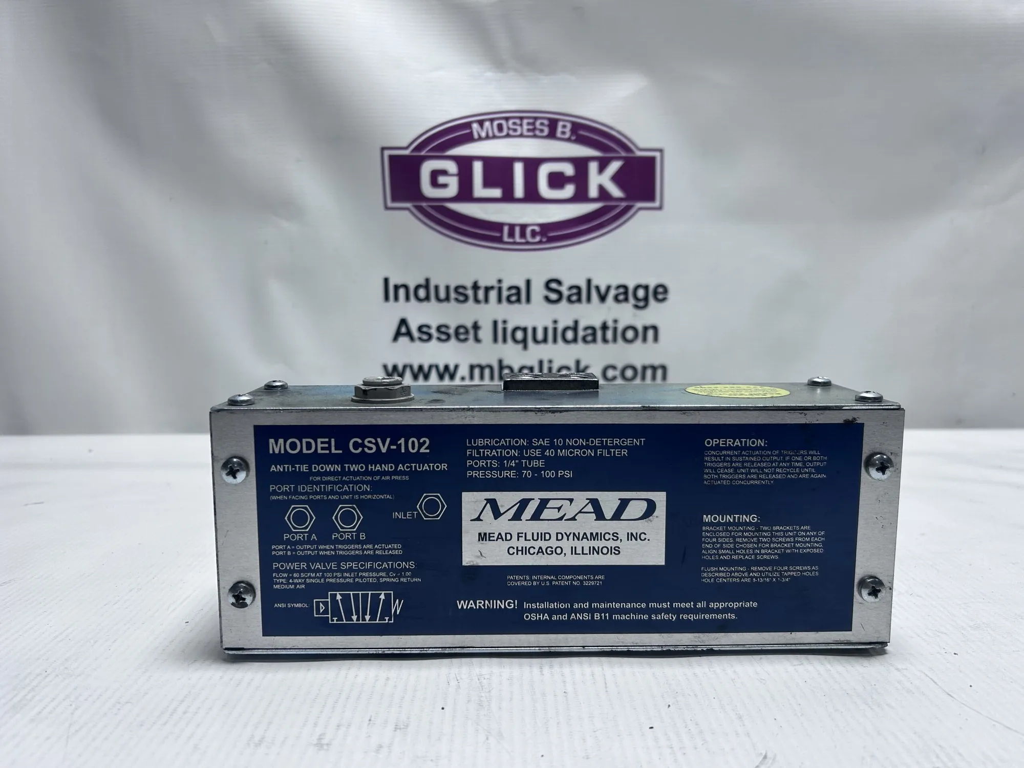 MEAD CSV-102 PNEUMATIC ACTUATOR