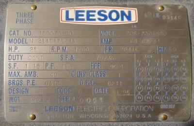 USED LEESON ELECTRIC CO N 284T17DK1A