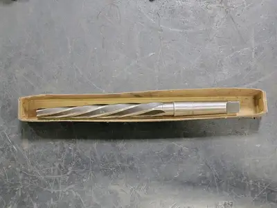 7/8" HSS Spiral Flute Taper Shank Reamer, Left Hand