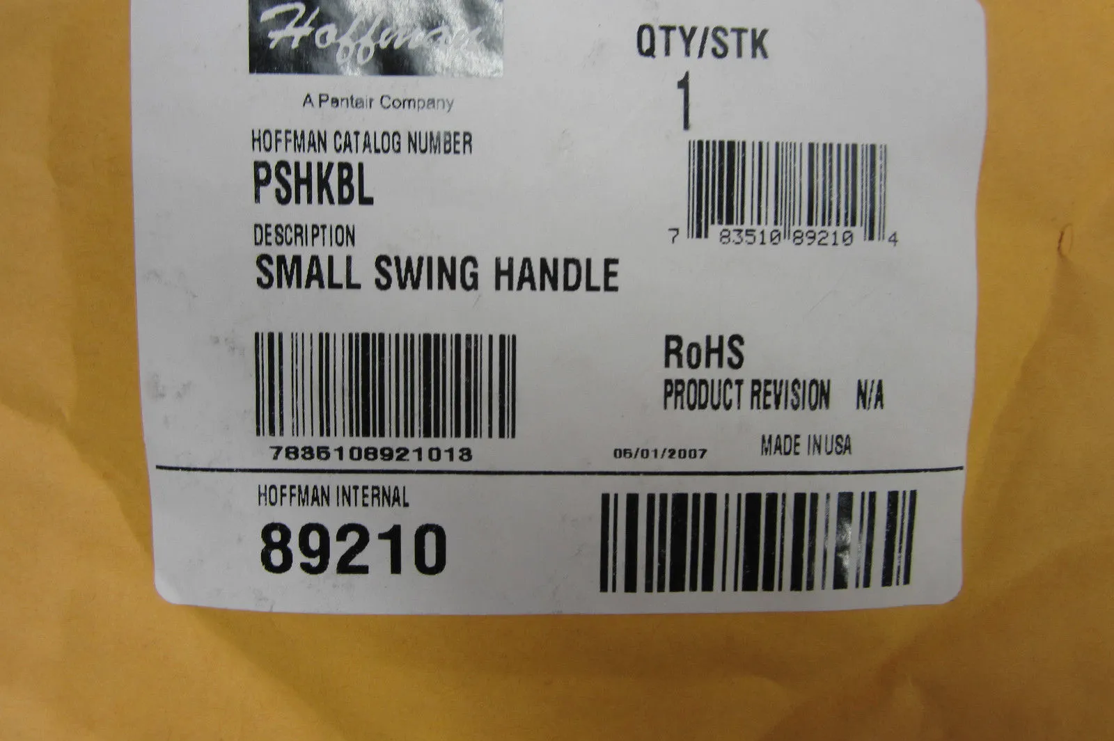 NEW HOFFMAN ENCLOSURES PSHKBL SMALL SWING HANDLE