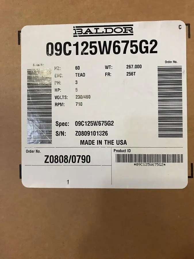 Used BALDOR 09C125W675G2 Industrial Controls | Surplus Asset Holdings #1221129