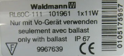 NEW WALDMANN RL60C-111 MACHINE LIGHT RL60C111 101961