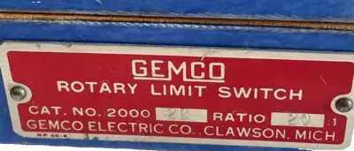 USED GEMCO 2000-2B ROTARY LIMIT SWITCH RATIO 20 20002B