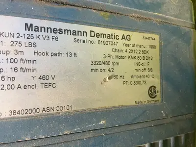 Used 1998 DEMAG DKUN 2125 K V3 F6 Material Handling (misc) Ohio US | HGR 24 #1543224