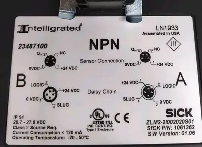 Honeywell Sick ZLM2 21002020S01 Sensor Connection Intelligrated PLC Loc5D19
