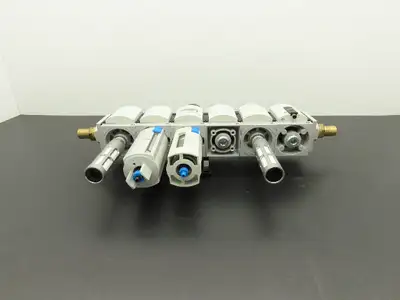 Festo MS6N Air Prep Combo Filter/Separator/Shut-Off Valves Pressure Switch 3/4"