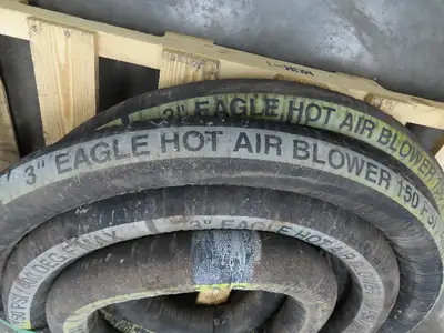 Eagle 3" ID x 48' Hot Air Compressor Dry Bulk Blower Hose Black Rubber 150 PSI