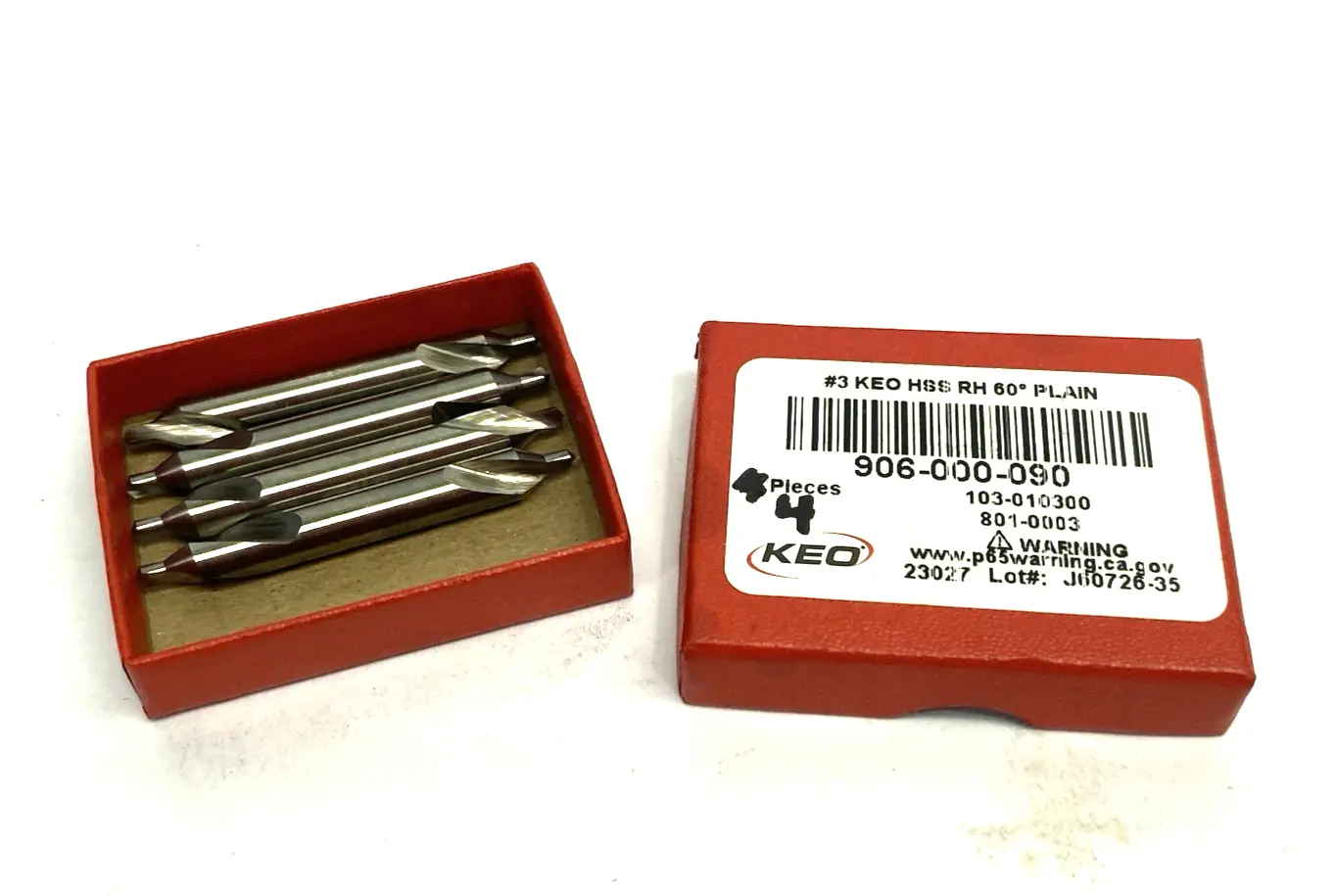 New | in-Stock KEO #3 HSS Combined Drill & Countersink 1/4" Dia. 4-PACK Other Cutting Tools Michigan US | Maverick Industrial Sales #1391804
