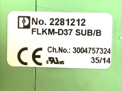 Used Phoenix Contact Interface Terminal Block 37-Pin DIN Rail 2281212 Terminal Blocks Michigan US | Maverick Industrial Sales #1389747