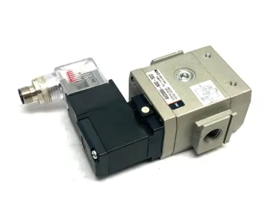 USED SMC SOFT START-UP VALVE, BODY PORTED, M12 4-PIN DIN PLUG