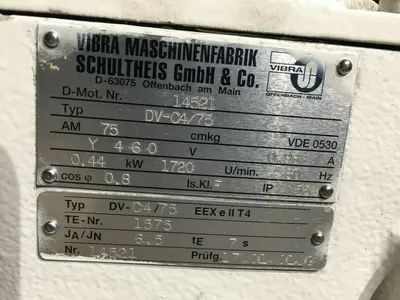 Used VIBRA MASHINENFABRIK SCHULTHEIS GMBH _UNKNOWN_ Vibratory Machines West Virginia US | Cooper Industries #1409301