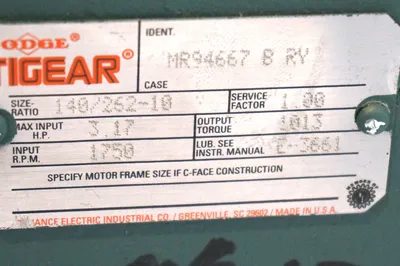 NEW DODGE TIGEAR MR94667-B-RY GEAR REDUCER RATIO 140/262-10 MR94667BRY