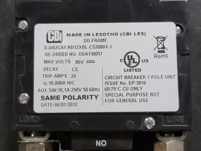 USED CBI ELECTRIC DDA130057