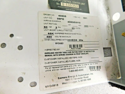 Siemens Does Not Apply Combination Starters | Equipment Recovery Corp. (5)