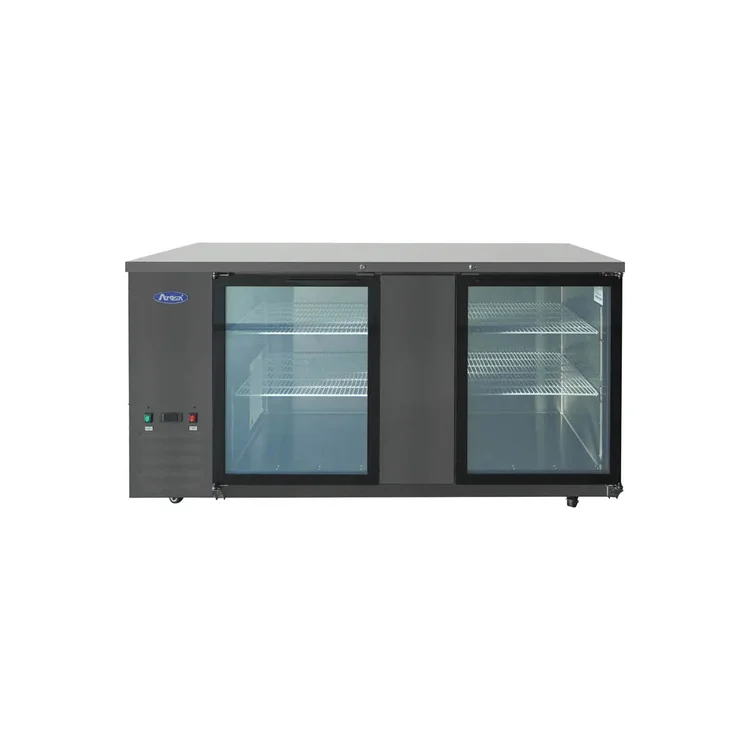 New | in-Stock Atosa New Atosa SBB69GGRAUS2 69" Back Bar Cooler w/ Glass Door Shallow Depth - Black Bottle Coolers Illinois US | Falcon Restaurant Supply #1375368
