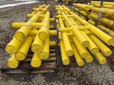 (42) 10' LONG x 26" HIGH IDEAL SHIELD TWO LINE PLASTIC COATED HEAVY DUTY GAURDRAIL BARRIER: YOBRO #24873
