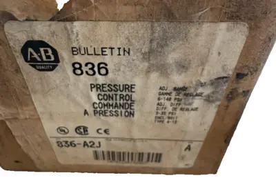 ALLEN BRADLEY 836-A2J PRESSURE CONTROL SWITCH SER.A 836A2J NEW SURPLUS