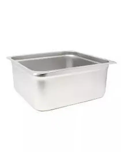Stainless Steel Steam Table / Hotel Pan Two Third Size 6" Deep 13.875" X 12.75", Anti Jam, NSF